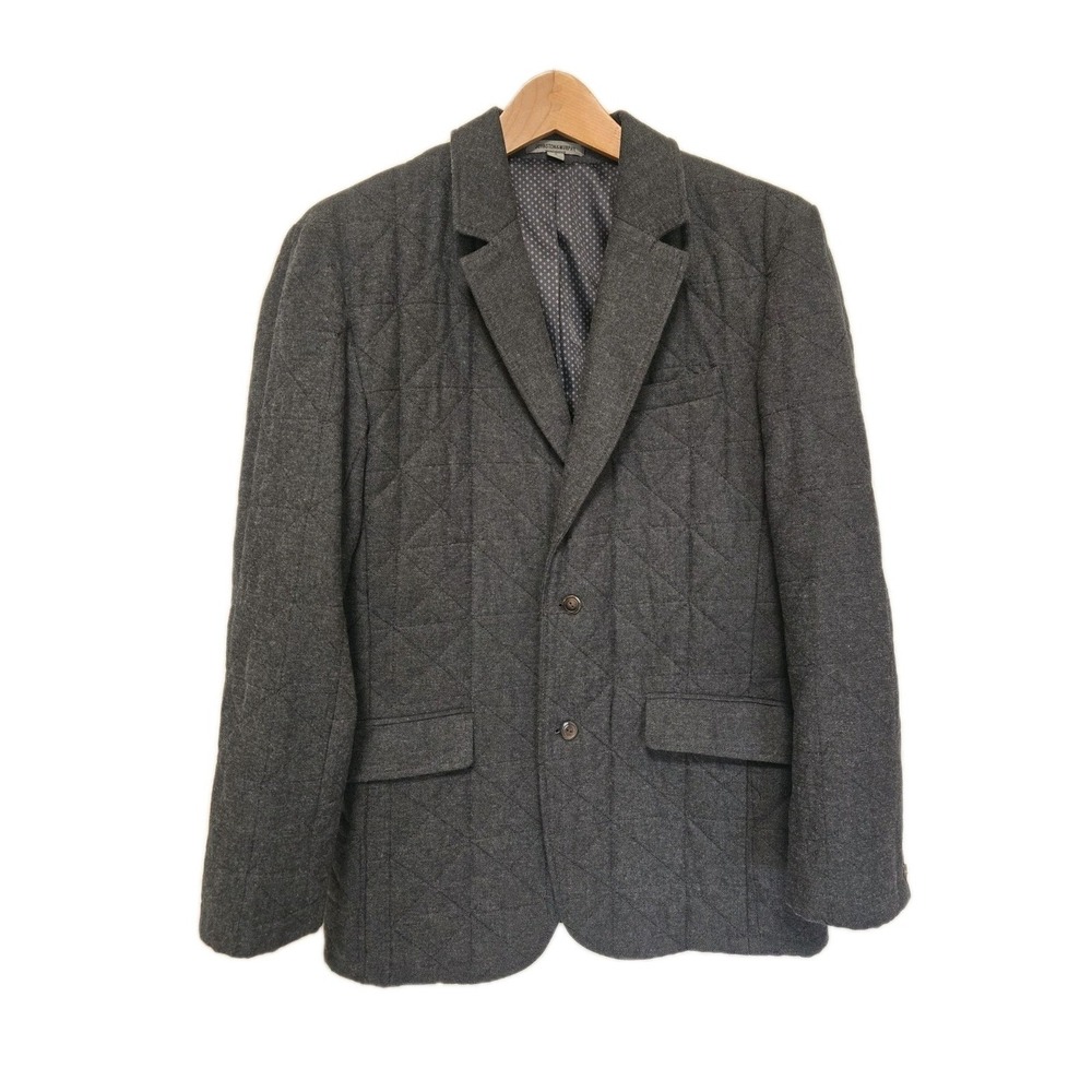 Johnston‎ Murphy Mens Quilted Blazer Jacket Size Small Gray Sport Coat